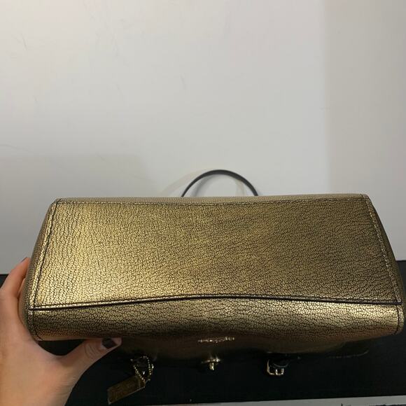 Coach Gold Metallic Turnlock Tote - Picture 12 of 16